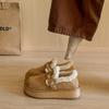 thick-soled velvet Birkenstocks women's shoes, new winter loafers, warm snow boots, and fluffy cotton shoes.