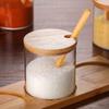 2025 New 300ml Home Glass Seasoning Jar With Lid Spoon Seasoning Pot Salt Shaker Sugar Bottle Organizer Kitchen Supplies Storage