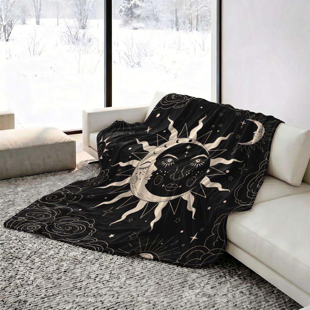 Celestial Print Cooling Blanket for Hot Sleepers Summer Cooling Throw Arc-Chill Cool Fiber Soft Lightweight Bedding 100cmx150cm