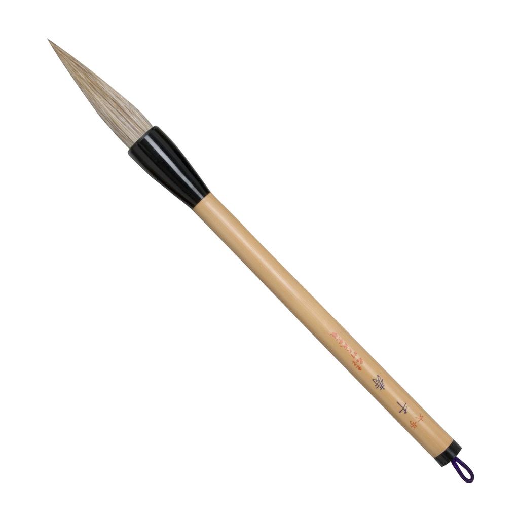 Namurataiseidou Calligraphy Brush, Bamboo Daruma Handle, Senju (Light Hair), Size 6