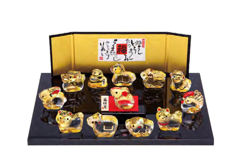 

[Эксклюзив для Amazon.co.jp] Фигурка знака зодиака Якуси Килн 2026, Лошадь, Год Лошади, Хрустальное зодиакальное украшение (Включает наклейку «Удачи»)