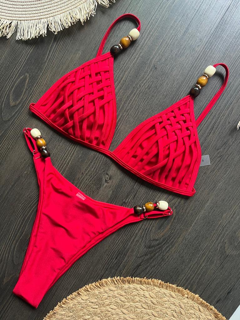 1011 popular bikini European and American solid color sexy split swimsuit women's hot sale