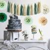 Engagement Party Decorations, Happy Engagement Banner Sage Green Tissue Pom Poms, Paper Lanterns, Circle Dot Garland for Couple Party Bridal Shower