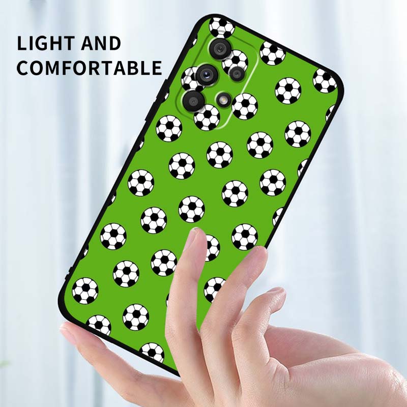 Anime Football Design Phone Case For Samsung A41 A35 A34 A33 A32 A25 A24 A23 A21s A06 A05 A04 A03 Note 10 20 Ultra 5G Black
