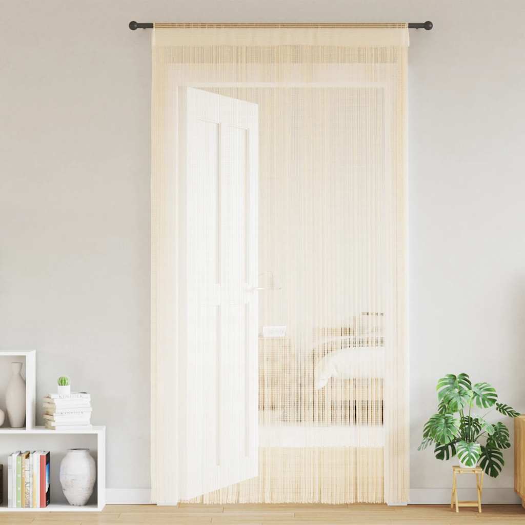 Vidaxl Zasłony Sznurkowe, 2 Sztuki, 100 X 250 Cm, Kremowe
