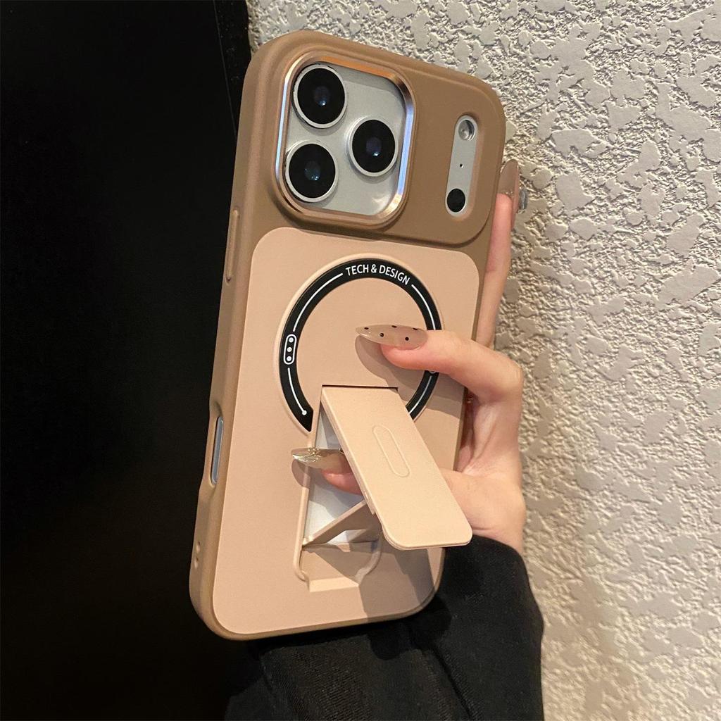 Contrast Color Magnetic Stand Case for Apple iPhone 13/14Pro/15/16 Pro Max - Drop-proof and Creative Design
