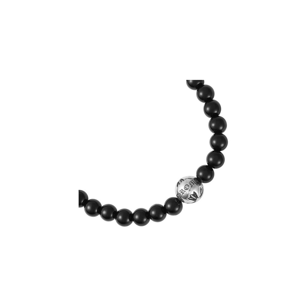 CHROME HEARTS Logo Gravierte Dekoration 925 Silber Obsidian Armband Unisex Armband Schwarz 2284