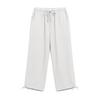 Damen Elastische Hohe Taille 3/4 Hose Lässige Passform Weite Capri-Hosen mit Taschen