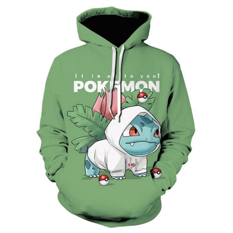 

Potdemiel Новая женская толстовка с капюшоном Pokémon Cool Pikachu Kawaii 3D Printed Pullover Женская уличная одежда Harajuku для весны и осени 100