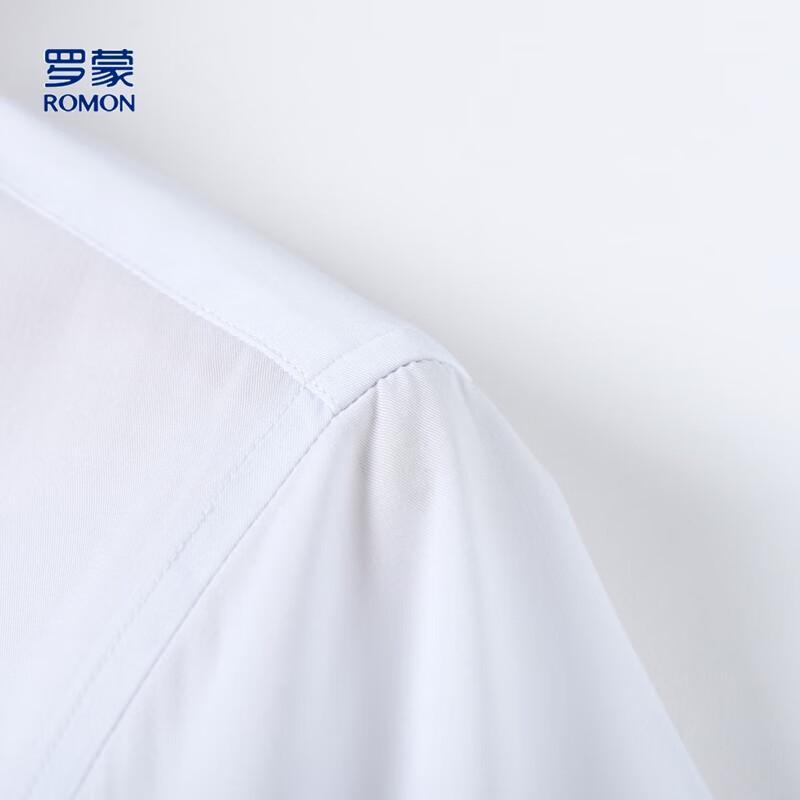 ROMON Men's Silk Blend Classic Solid Long-Sleeve Business Shirt