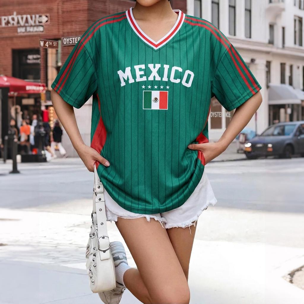 Women's V Neck Short Sleeve Athletic Jersey Top Lightweight Breathable Fabric Comfortable Fit Casual Sportswear