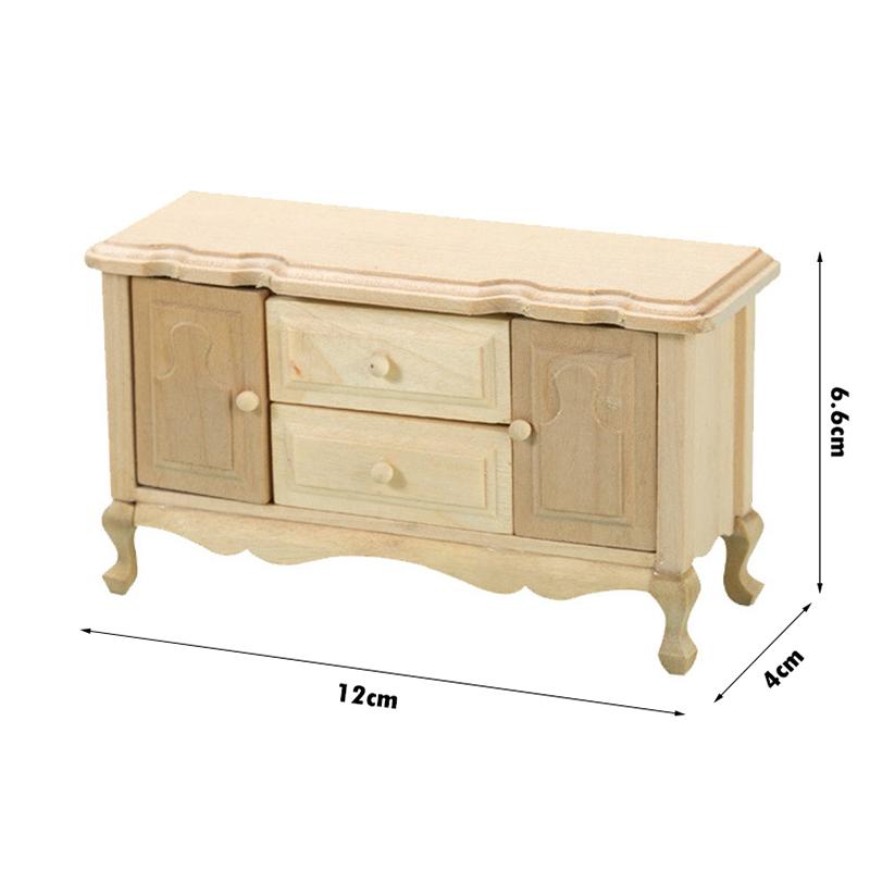 1:12 Dollhouse Miniature Wooden Display Cabinet Cake Candy Cabinet Storage Rack Organizer Display Shelf Stand Store Scene Model