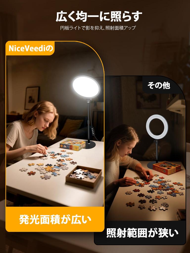 Niceveedi LED Ring 26cm Tabletop for Live Web and Cosmetic 3 Color Smartphone USB Metal and Auxiliary Light for Online and Product Photography Light,