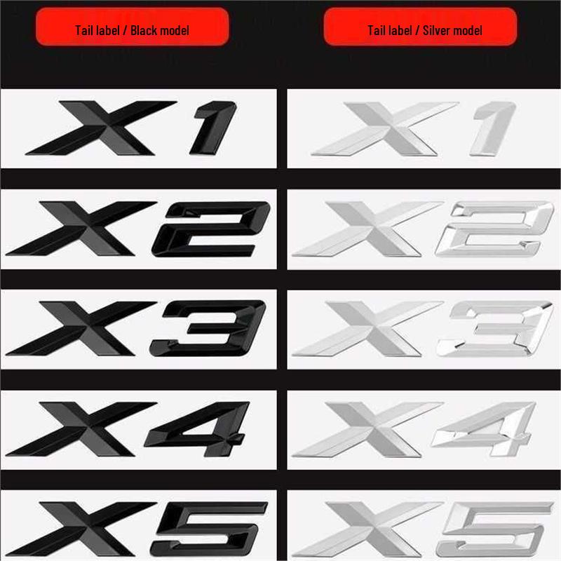 BMW X1-X7 Modified Car 3D Rear Emblem Sticker Letters