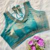 Blusa sin mangas de mezcla de seda para mujer Ropa de fiesta india Diseñador Étnico Choli