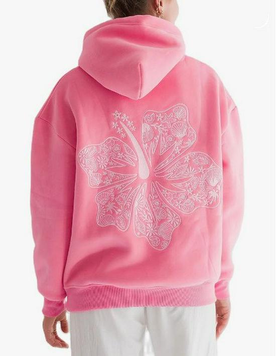 European Size Coconut Wave Embroidery Hoodie with Drop Shoulder Sleeves