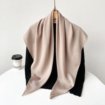 Solid Color Scarf Türkiye Gauze Scarf Big Square Scarf Spring New Silk Scarf European and American Headscarf Scarf