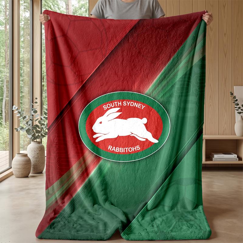 Coperta in Pile Flannel South Sydney Rabbitohs Coperta Calda e Accogliente per Divano Letto Viaggio Uso in Tutte le Stagioni