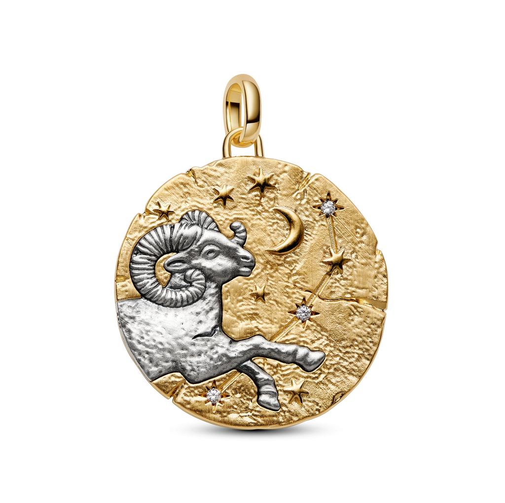 New Arrival 12 Constellation Dangle Charm Two Tone Gold Silver Pendant DIY Bracelet Bead Jewelry Gift For Women