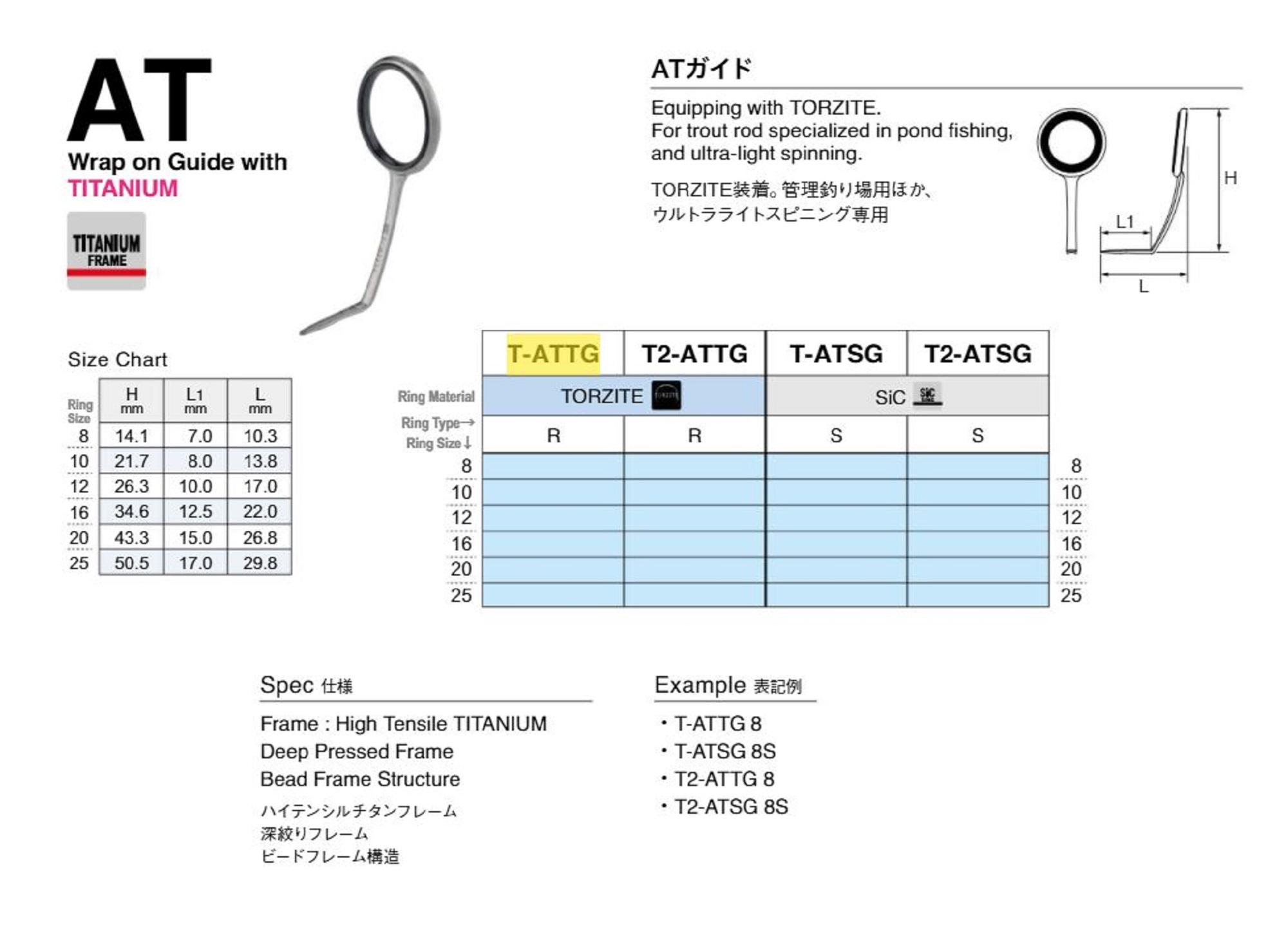 Anneau De Guidage Fuji T-KGTT Torzite Titanium - Taille 10F-3