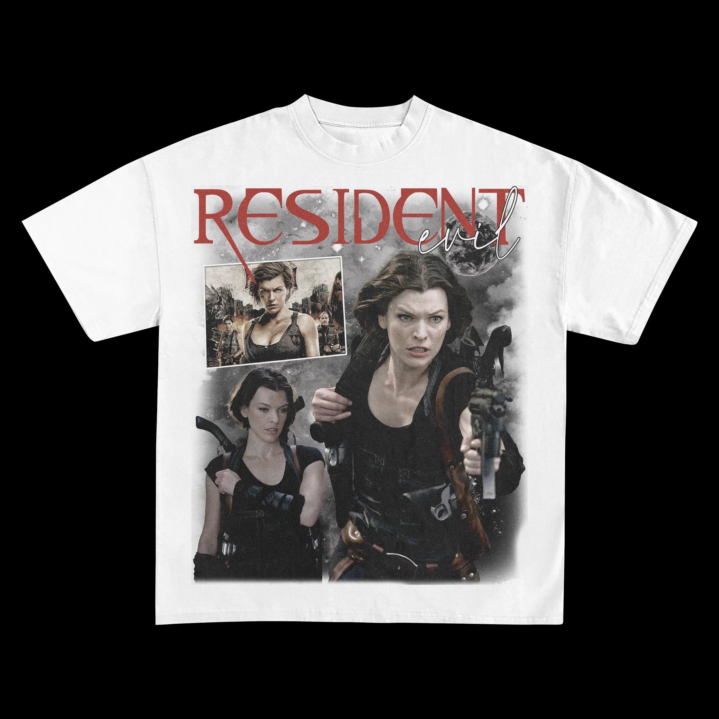 

Resident Evil Alice Graphic 100Cotton unisex Shirt Clothing Unisex Short Sleeve Y2k ONeck Oversized Harajuku Streetwear TShirt S
