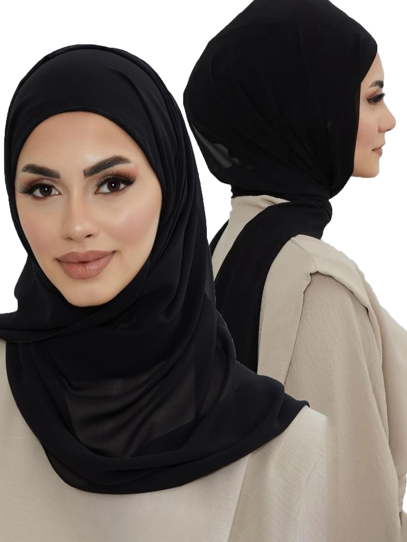Yto Home Women's Instant Hijab With Underscarf Muslim Bonnet Chiffon Shawl Islam Inner Scarf Headwrap Turbante