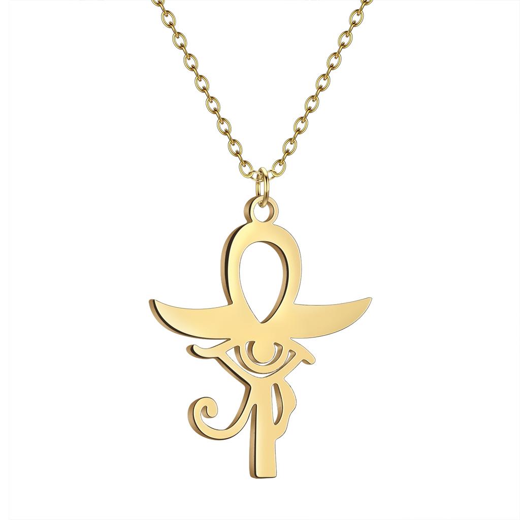 Kinitial Birth Flower Pendants Necklaces For Women Jewelry Ankh Cross Egyptian Leaves Moon Sun Butterfly Chain Choker Collares