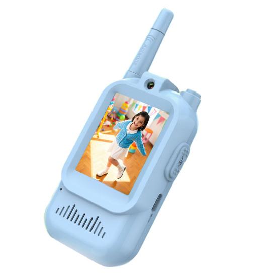 2Pcs Kids Video Interphone Toy with Voice Effects Long Range Screen Display Handheld Wireless Intercom Indoor Outdoor Boys Girls 2-Way Radio Toy