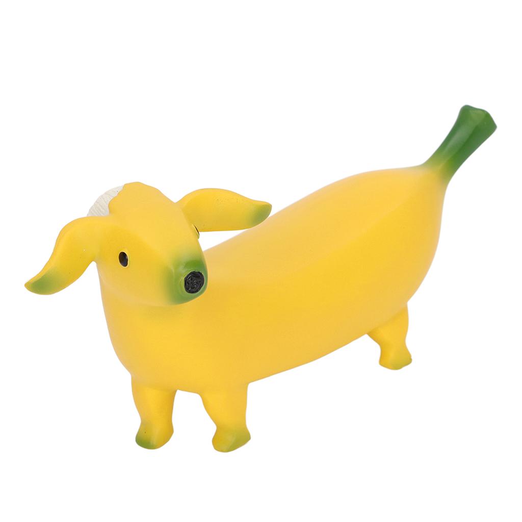 Banana Dog Sculpture Resin Funny Lovely Lightweight Banana Dog Art Decoration for Home Desktop L 20x9cm 7.9x3.5in