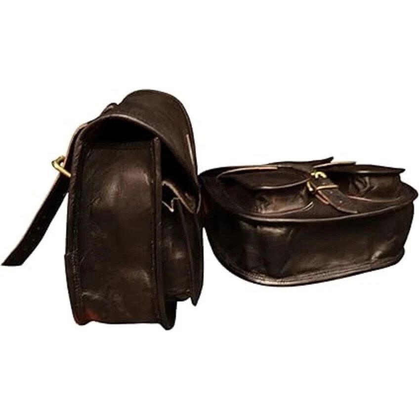 Leather Motorcycle Saddle Luggage Bag Saddlebag Goat Sportster Large New Pannier