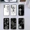 C-Cool Dark Catgothic C-Cross Phone Case Black Silicone Soft For Samsung Galaxy A73,A72,A71,A70,A53,A52,A51