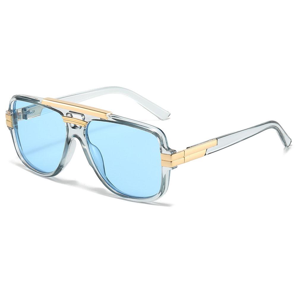 High Quality Retro High End Designer Style Edgy Punk Trendy Oversized Aviator Female For Both Male Sun Glasses