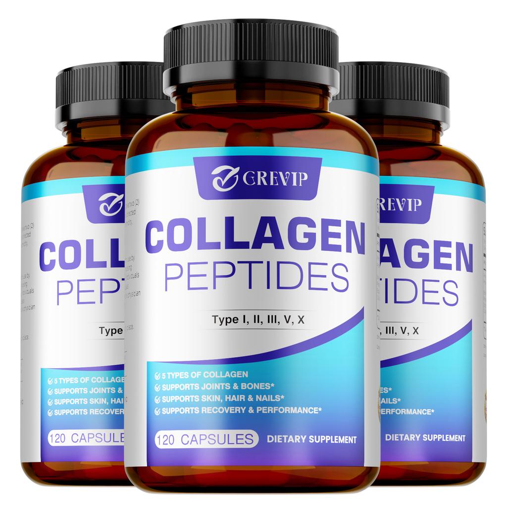Premium Collagen Capsules, Various Types of Hydrolyzed Collagen Supplements, for Skin Care and Joint Health.
