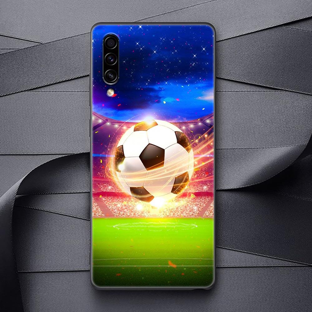 Football Silicone Case For Samsung Galaxy A57 A56 A55 A36 A35 A37 A26 A17 A07 A50 A50s A70 A80 A7 A9 2018 Cover Fire Soccer Ball