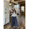 Kumikumi Casual Set Women Retro Stripe Flying Sleeves Shirts Summer Loose Wide Leg Casual Pants Two-piece Set