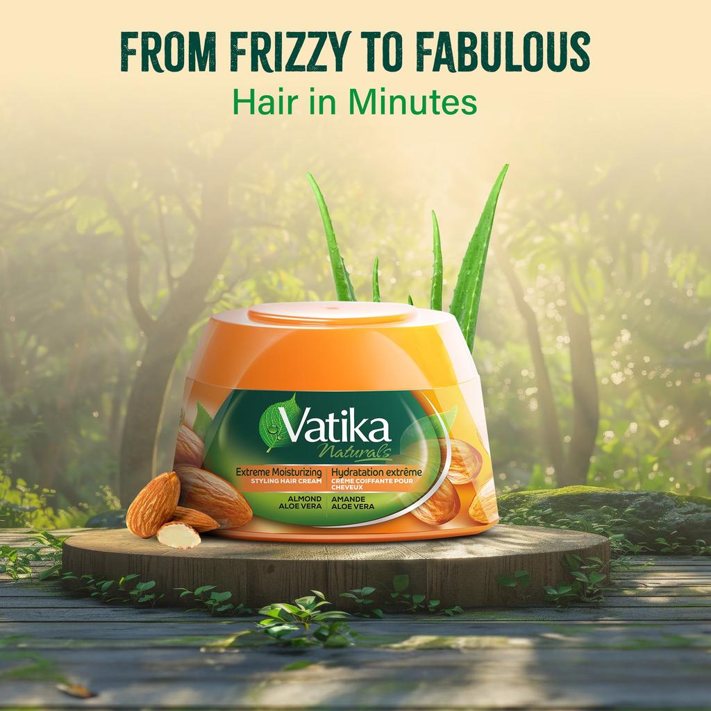 Crème coiffante 140 g à l'amande espagnole Hydratation extrême Vatika Dabur
