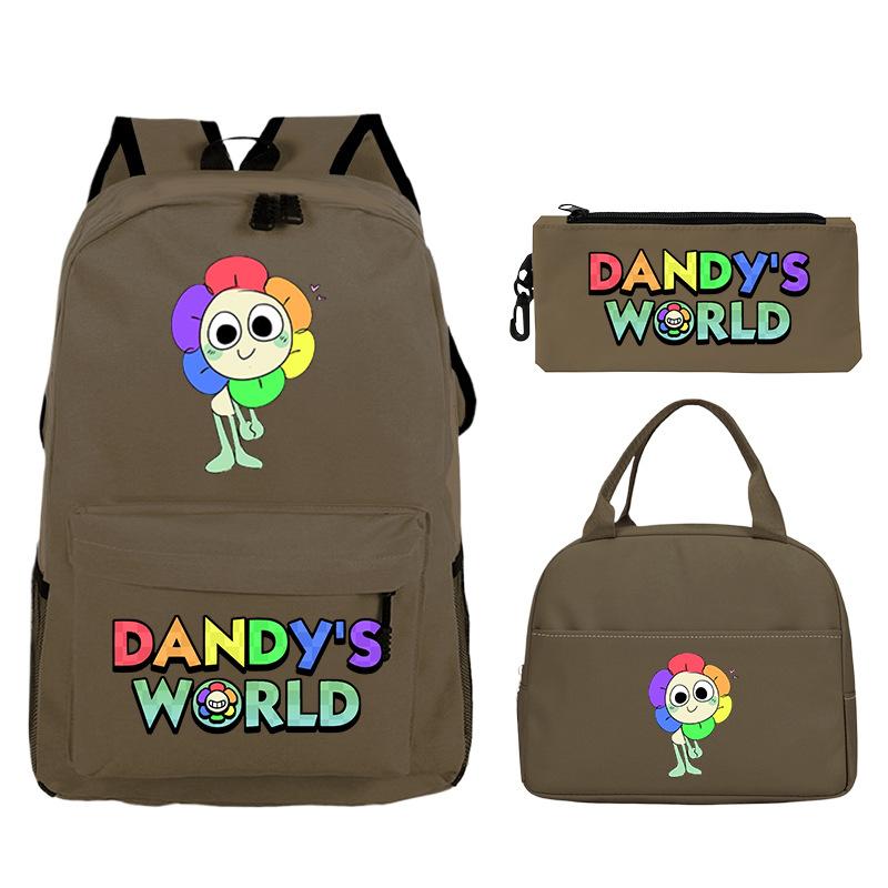 Dandy's World Game Merchandise Printed Primary and Secondary School Schoolbag Three-piece Set Foreign Trade Popular Children's Backpack