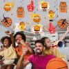 Dekorationen für eine Basketball-Themenparty mit Bannern, Ballons und Kuchenaufsätzen für Sportfeier und Kindergeburtstagsveranstaltung