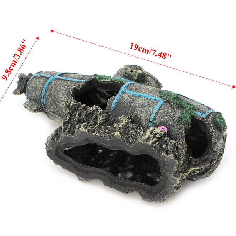 Creative Aquarium Sunken Ship Decorations Resin Pirate Ship Submarines Ornaments Landscaping For Small Medium Fish Tank