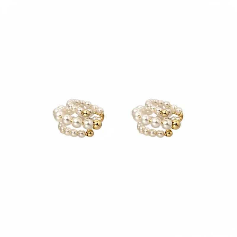 French Retro Pearl Beaded Three-Layer No-Piercing Ear Clip - Stylish, Elegant, High-End Cartilage Earring
