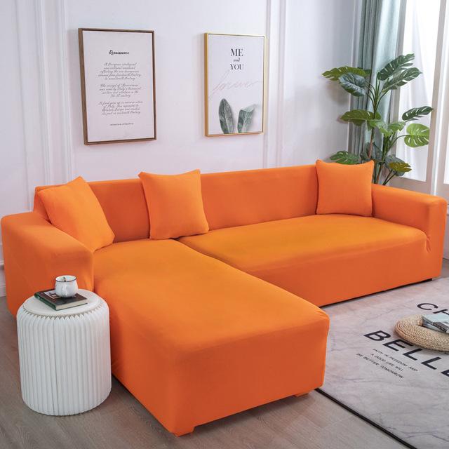 Plain Corner Sofa Covers For Living Room Elastic Spandex Couch Cover Stretch Slipcovers L Shape Sofa Need Buy 2pcs Sofa Cover