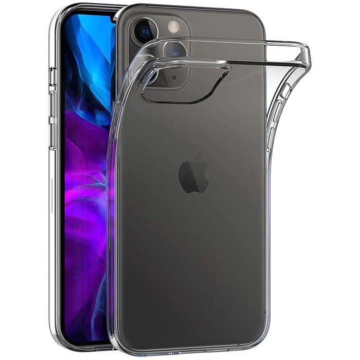 Case and Neck Strap for iPhone 13 PRO MAX - Transparent Soft TPU Adjustable Black Cord Phonillico®