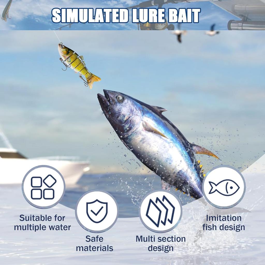 Multi-Jointed Swimbait – Realistic Swimming Lure for Bass, Pike & Saltwater Fish, Freshwater & Inshore Use