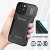Coque de téléphone blindée hybride antichoc pour iPhone 13 14 15 Plus 16 17 Pro Max Fenêtre coulissante push Cadre en TPU Housse arrière en plastique rigide