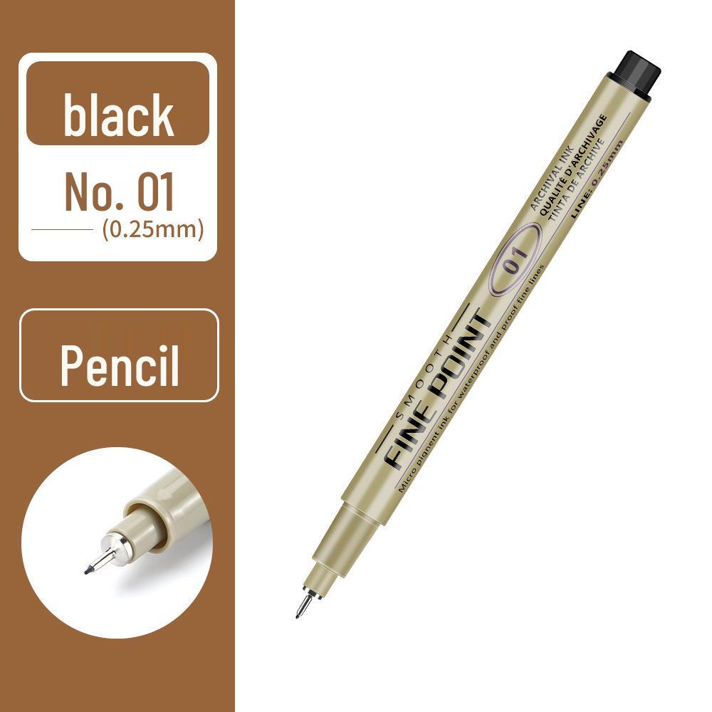 Kusuo Art Black Drawing Pen Set - 12 Quick-Dry, Water & Fade Resistant, Anime Hand-Painted Syringe Liners