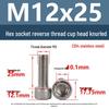Yigu Yigu 304 Stainless Steel Reverse Thread Knurled Hex Socket Cup Head M6-M12 Screws
