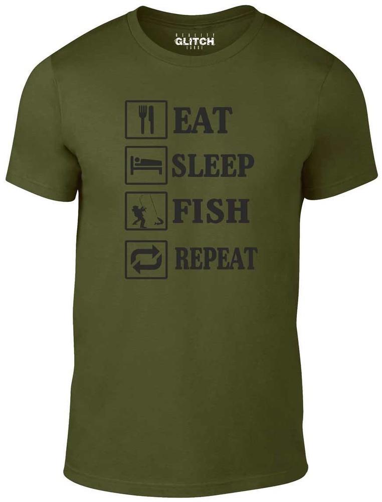 

Ешь Спи Рыбачь Повторяй - Смешная футболка рыболовное хобби спорт море река нахлыст шутка удочка 3XL