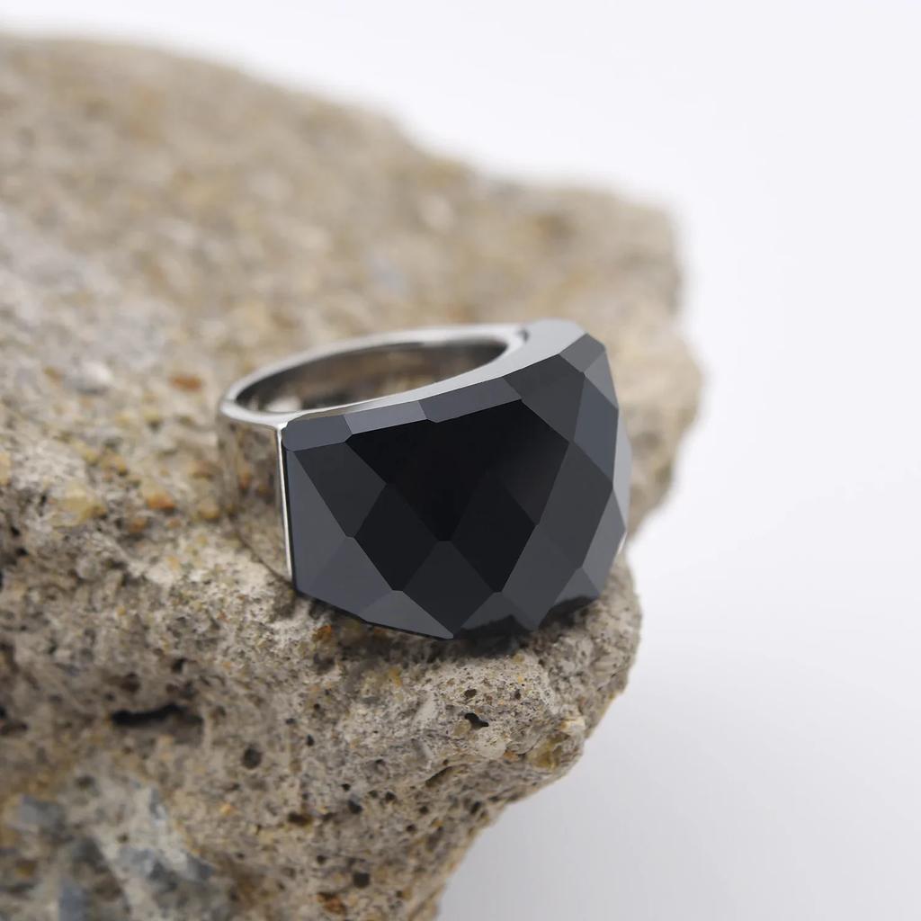 Men's/Women High Quality Luxury Stainless Steel Multi-Gemstone Style Ring Classic Trend Jewelry