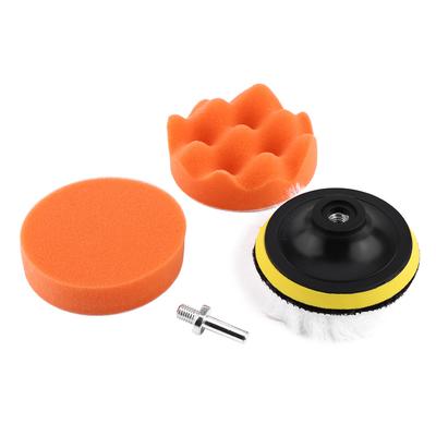 5Pcs 4" Polishing Ing Pad Kit Tool For Car Polish With M10 Drill Adapt