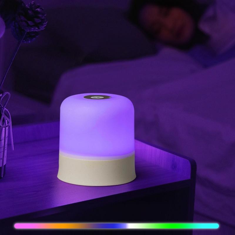 16 Colors LED Touch Bedside Night Light Rechargeable Dimmable Atmosphere Lamp with Remote Portable Decor Light for Bedroom